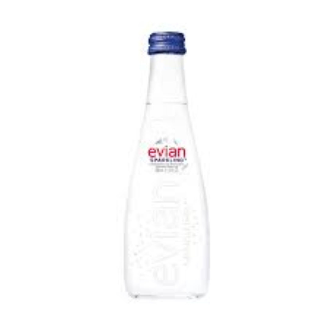 EVIAN SPARKLING MINERAL WATER GLASS 330ML